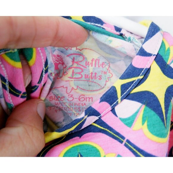 Ruffle Butts Pink, Blue & Green Pattern Baby Shirt, size 3-6 months - Picture 5 of 6